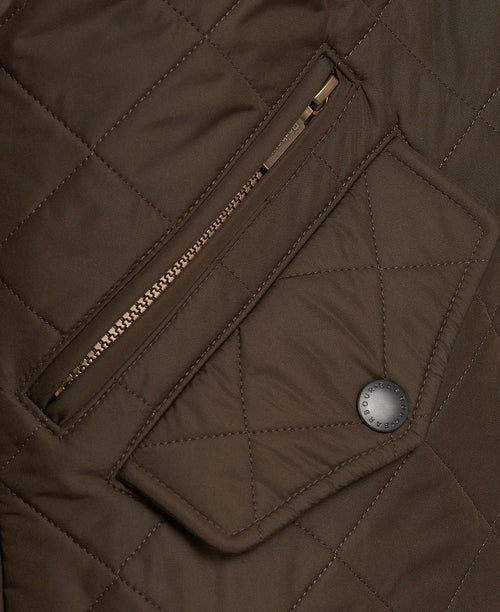 Barbour quilted jas powell olijf