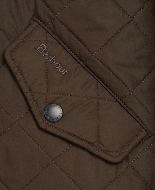Barbour quilted jas powell olijf