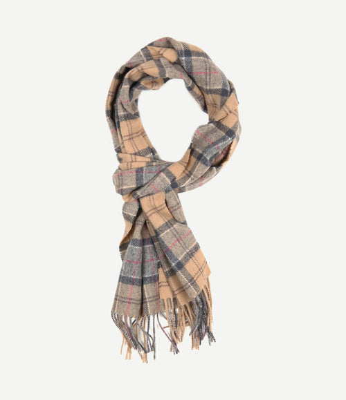 Sjaal tartan lamswol beige