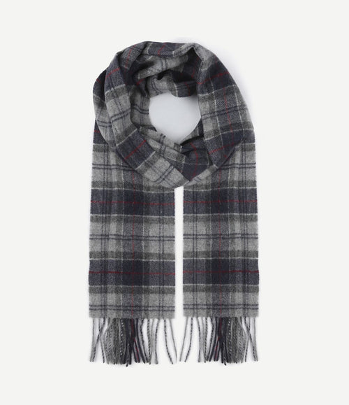 Sjaal tartan lamswol grijs