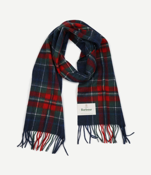 Sjaal tartan wool cashmere donkerblauw
