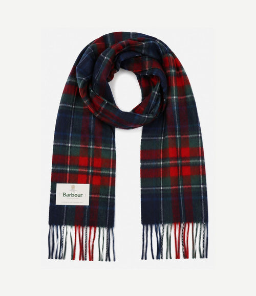 Sjaal tartan wool cashmere donkerblauw