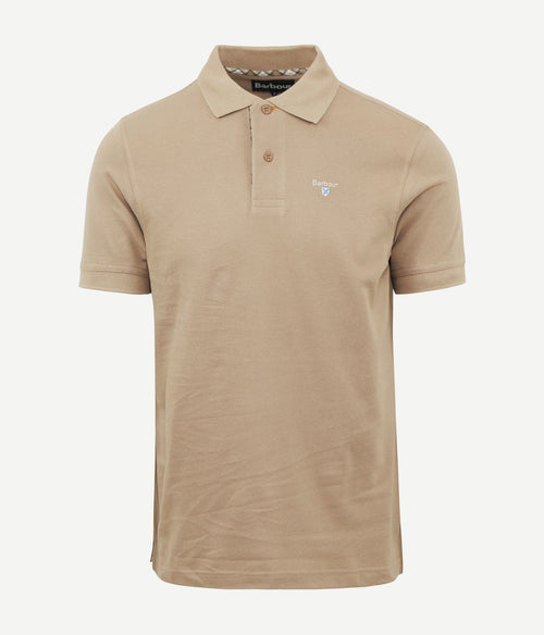 Barbour tartan pique polo beige