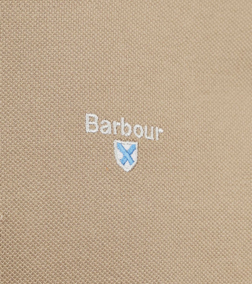 Barbour tartan pique polo beige