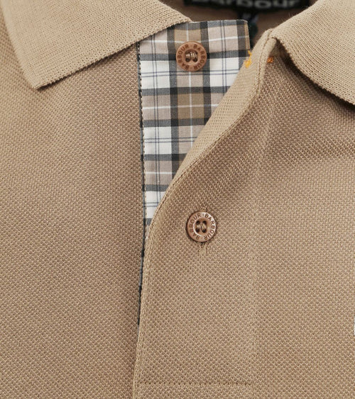 Barbour tartan pique polo beige