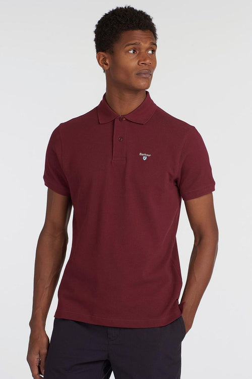 Barbour tartan pique polo bordeaux