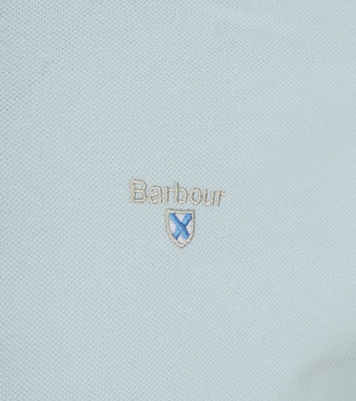 Barbour tartan pique polo lichtblauw