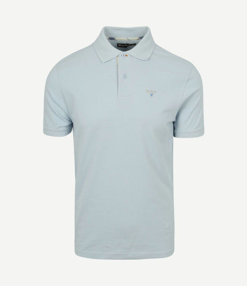 Tartan pique polo lichtblauw