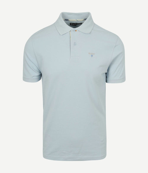 Barbour tartan pique polo lichtblauw