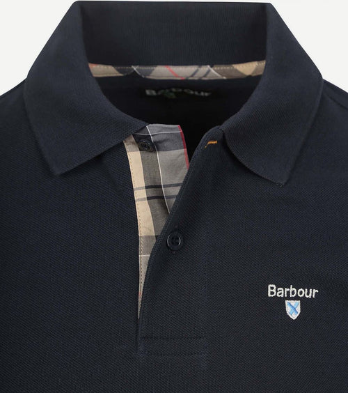 Barbour tartan pique polo donkerblauw