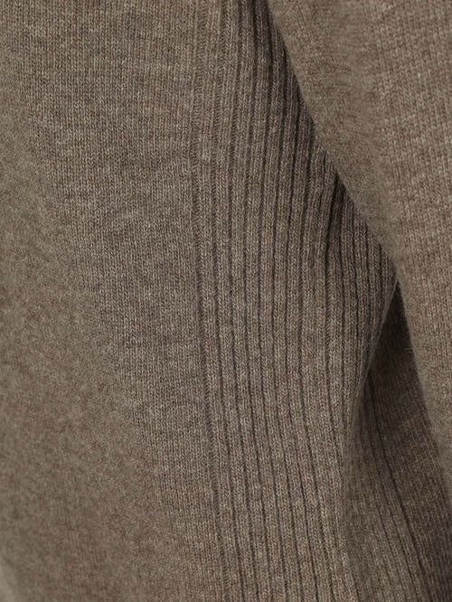Barbour halve rits trui wol taupe | Regular-fit