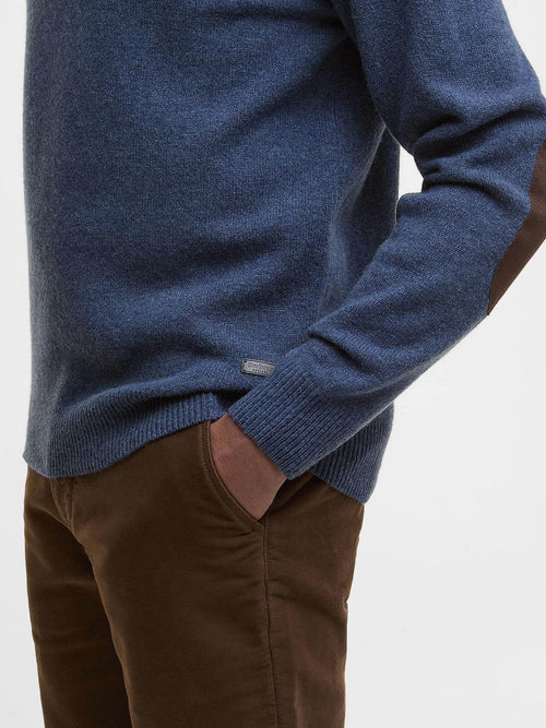 Barbour mocker trui wol indigo | Regular-fit