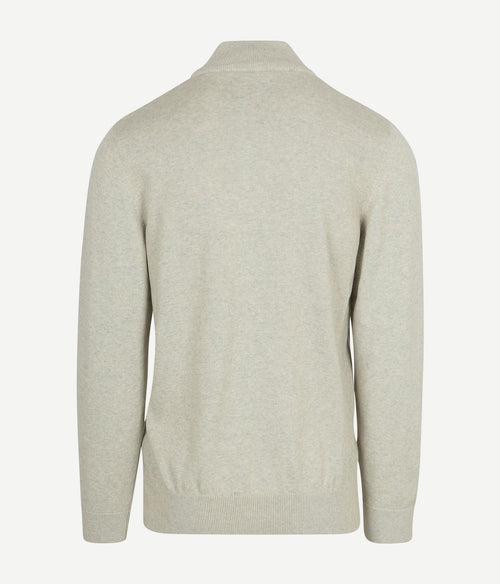 Trui halve rits greige