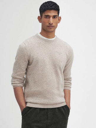 Barbour trui lamswol beige | Regular-fit