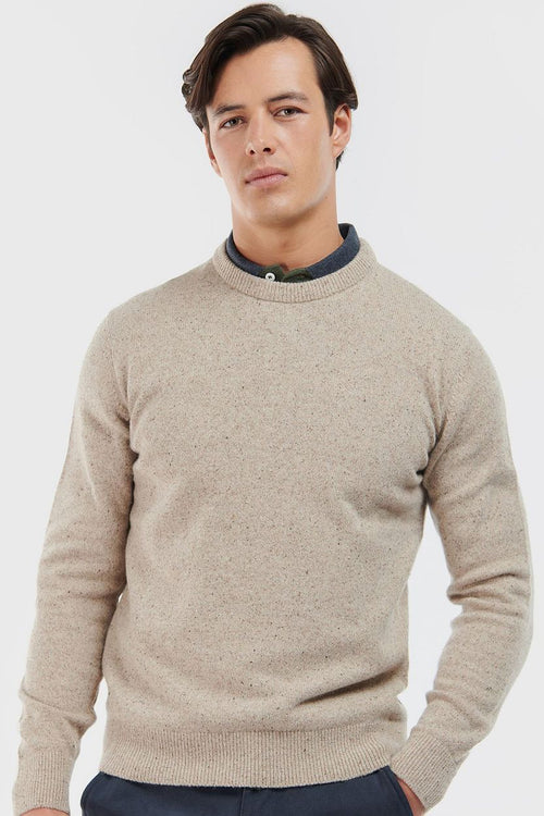 Barbour trui lamswol beige | Regular-fit