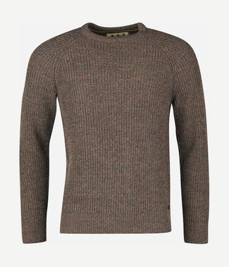 Barbour trui lamswol knitted bruin | Regular-fit