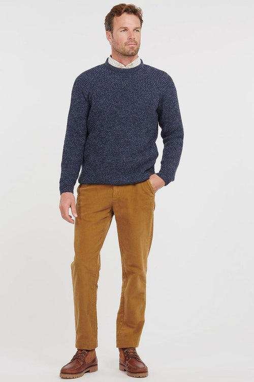 Barbour trui lamswol knitted donkerblauw | Regular-fit