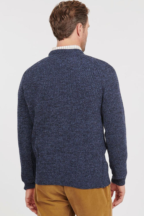 Barbour trui lamswol knitted donkerblauw | Regular-fit