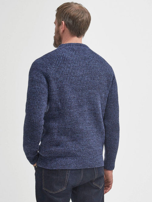 Barbour trui lamswol knitted donkerblauw | Regular-fit