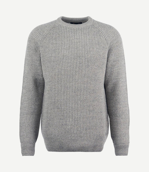 Trui lamswol knitted stone grijs