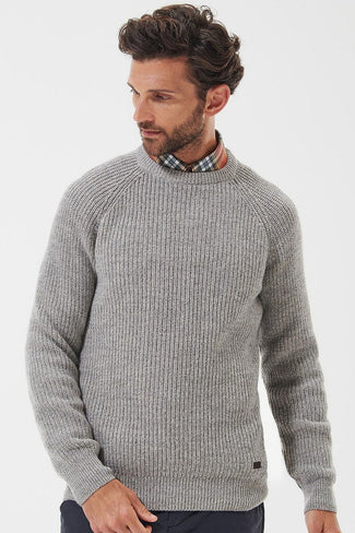 Barbour trui lamswol knitted stone grijs | Regular-fit Barbour trui lamswol knitted stone grijs | Regular-fit