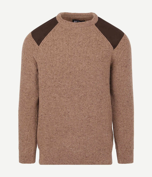 Barbour trui raisthorpe lamswol beige | Regular-fit