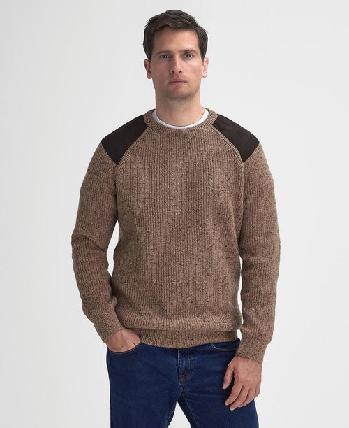 Barbour trui raisthorpe lamswol beige | Regular-fit