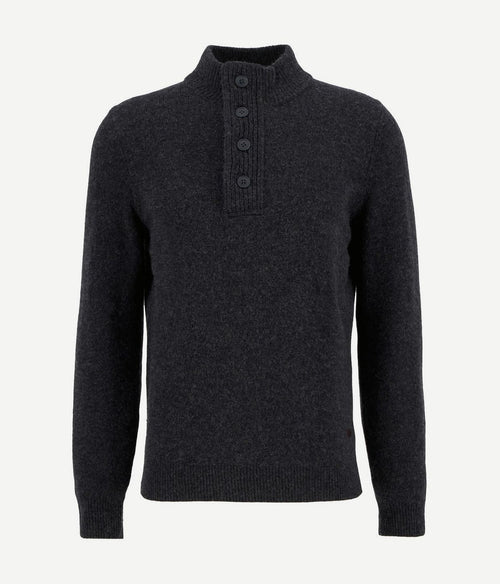 Trui wol patch antraciet