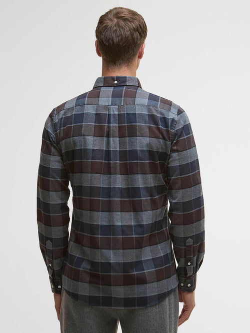Barbour valley overhemd ruit antraciet bruin