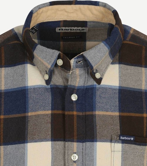 Barbour valley overhemd ruit bruin blauw