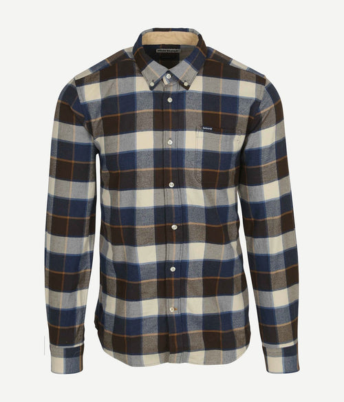 Barbour valley overhemd ruit bruin blauw