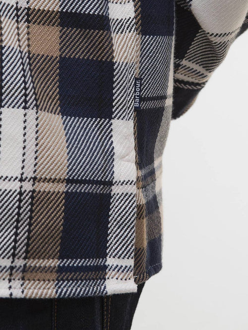 Overshirt ruit grasmoor donkerblauw