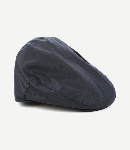 Wax flat cap donkerblauw