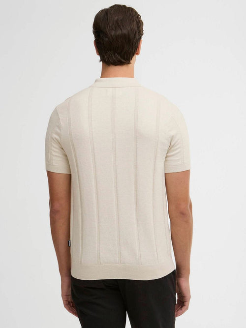 Wellburn knitted polo ecru