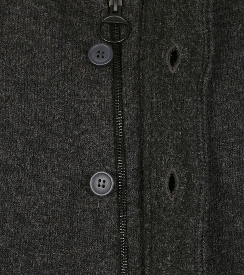 Barbour zip vest lamswol patch antraciet | Regular-fit