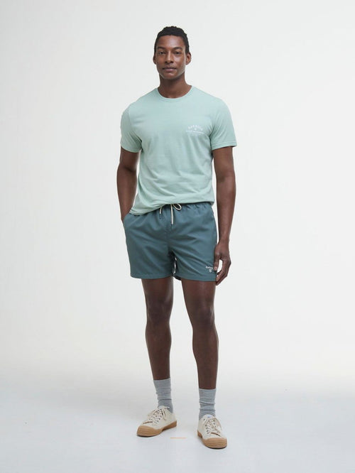 Zwemshort logo vintage teal
