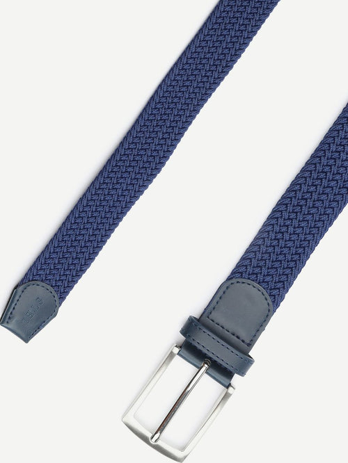 Suitable geweven riem donkerblauw
