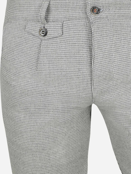 Suitable chino Pico pleat flanel print grijs
