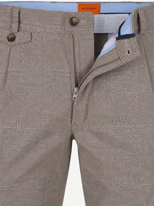 Chino Pico pleat check sand