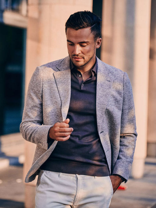 Knitted colbert unlined beige