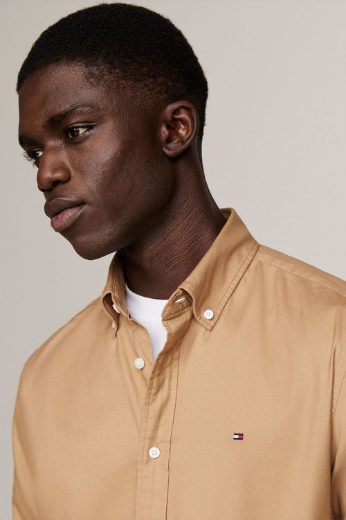Overhemd brushed beige