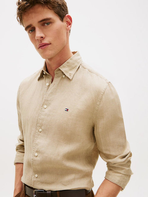 Overhemd linnen beige