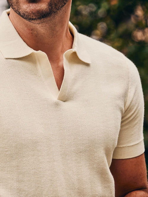 Knitted polo riva harring ecru