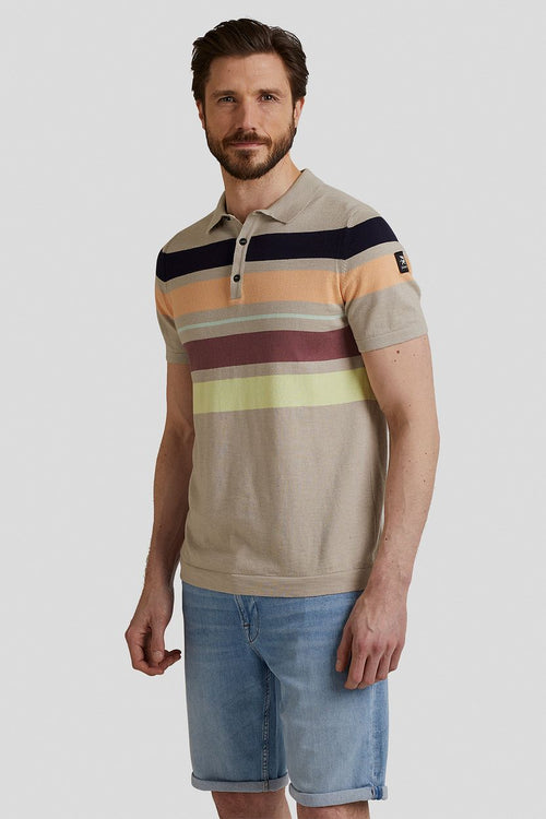 Knitted polo beige