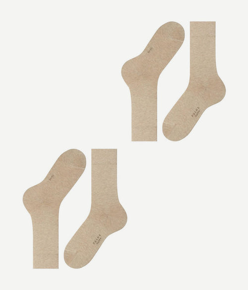 Happy sokken 2 paar beige melange