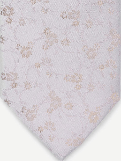 Zijde stropdas met flower off-white