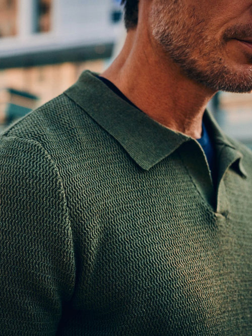 Suitable trui riva structure melange groen | Regular-fit