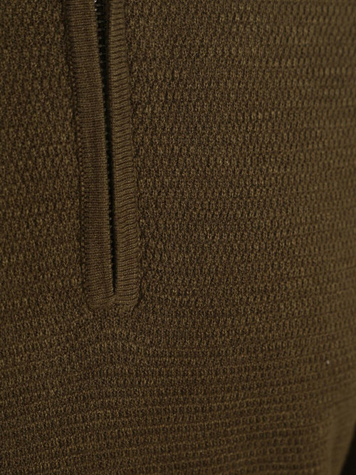 Profuomo halve rits pullover structure donkergroen