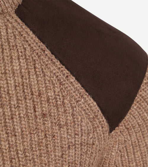 Barbour trui raisthorpe lamswol beige | Regular-fit