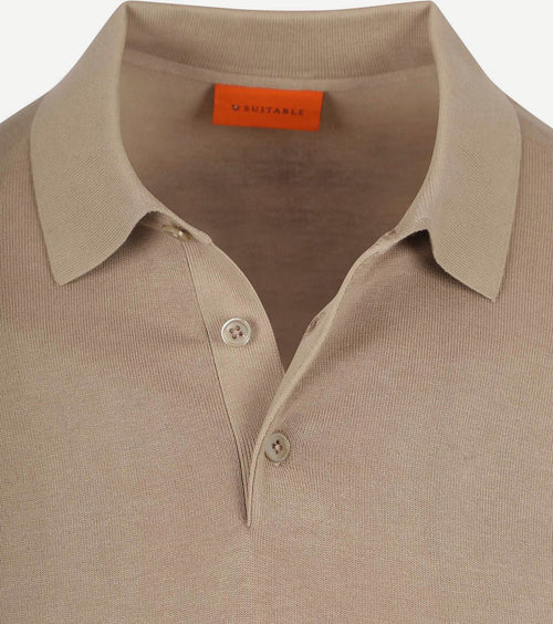 Compact cotton poloshirt beige